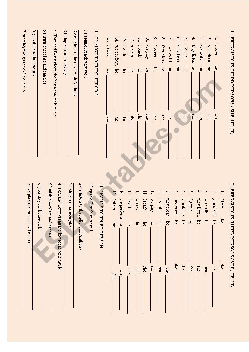 simple present worksheet