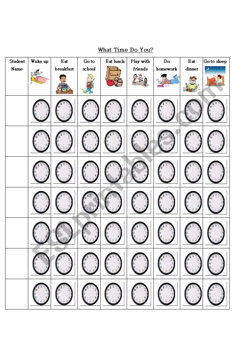 What Time Do You? worksheet