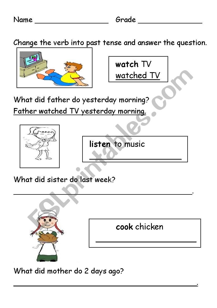  Past Tense Worksheet ESL Worksheet By Amabellechoi