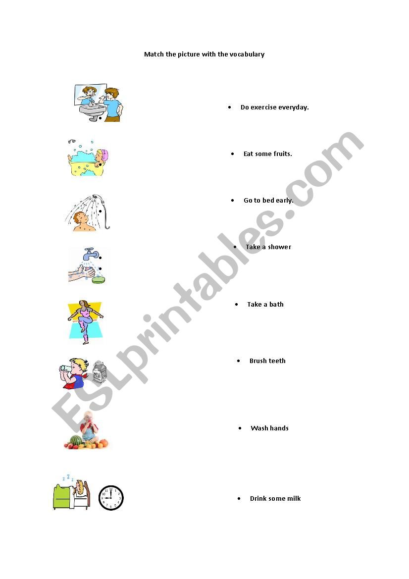 Good hygiene for kids worksheet