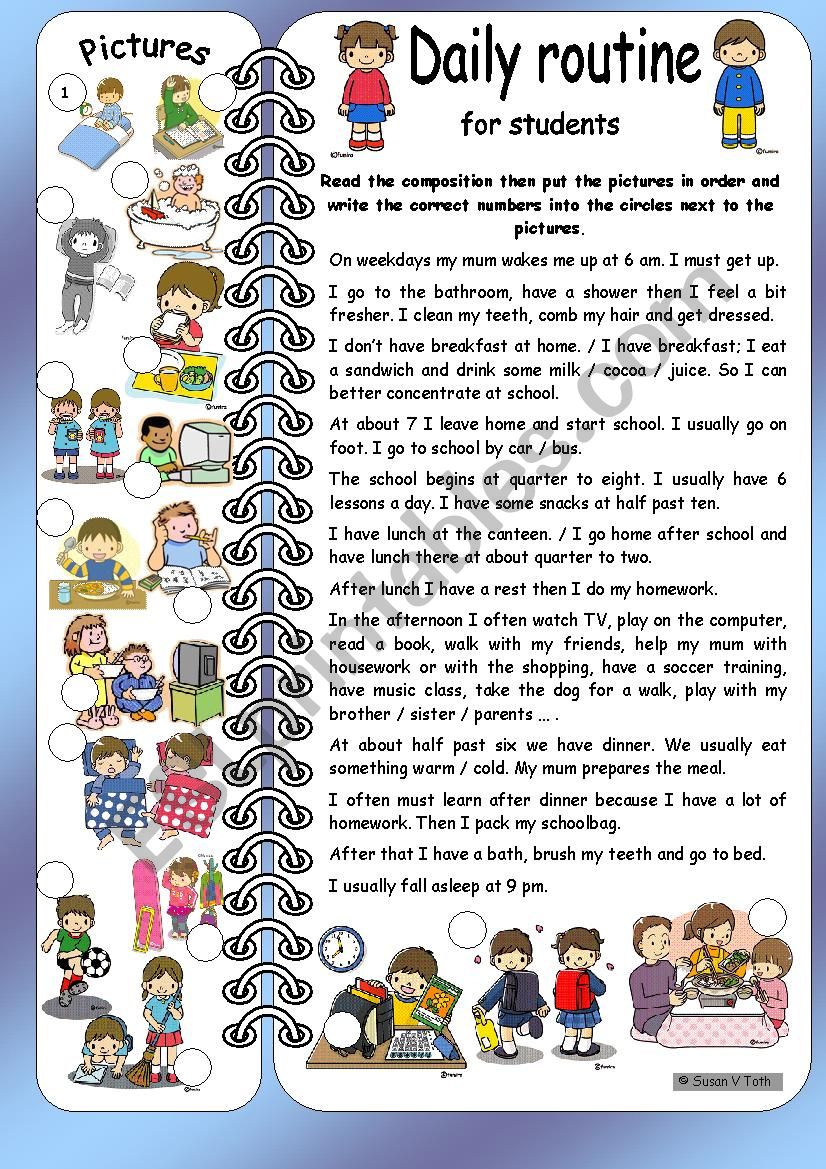 Daily Routines For Students Elementary With Key ESL Worksheet By 