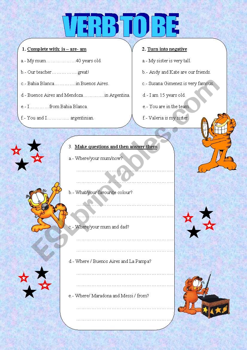 Verb to BE worksheet