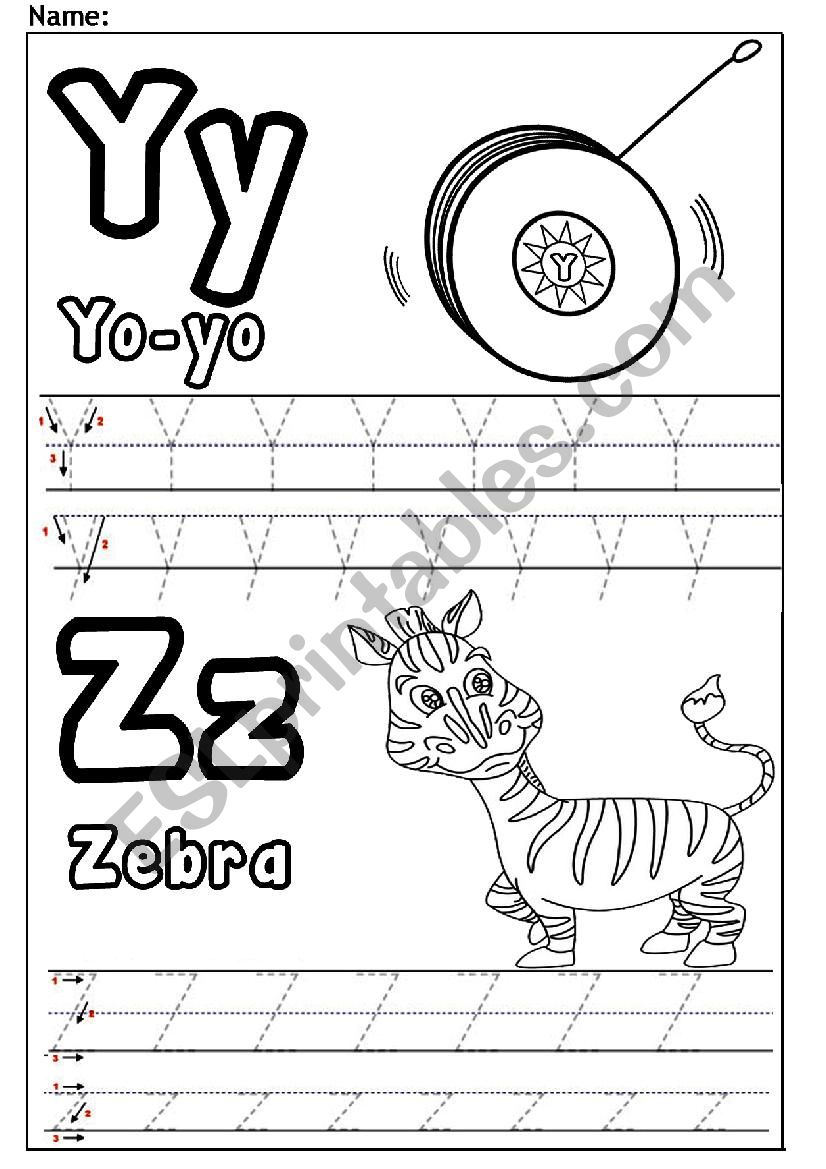 Letters Y And Z ESL Worksheet By Jessamay27