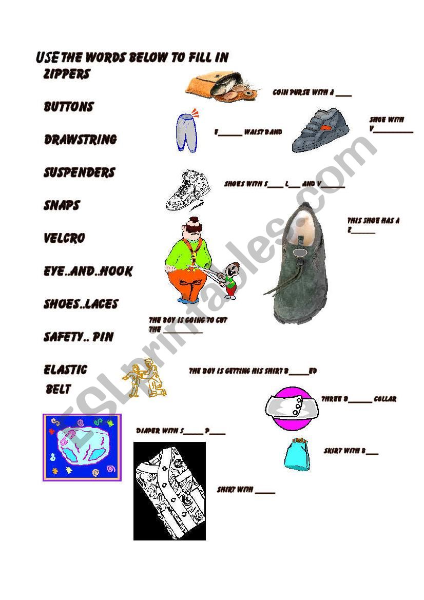 How we keep OUR clothes on... - ESL worksheet by goospanish