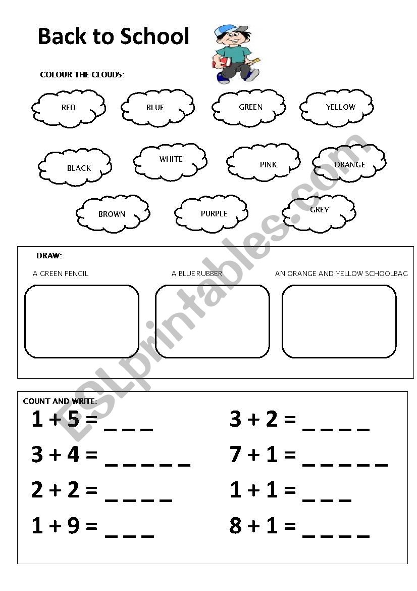 Back to school worksheet