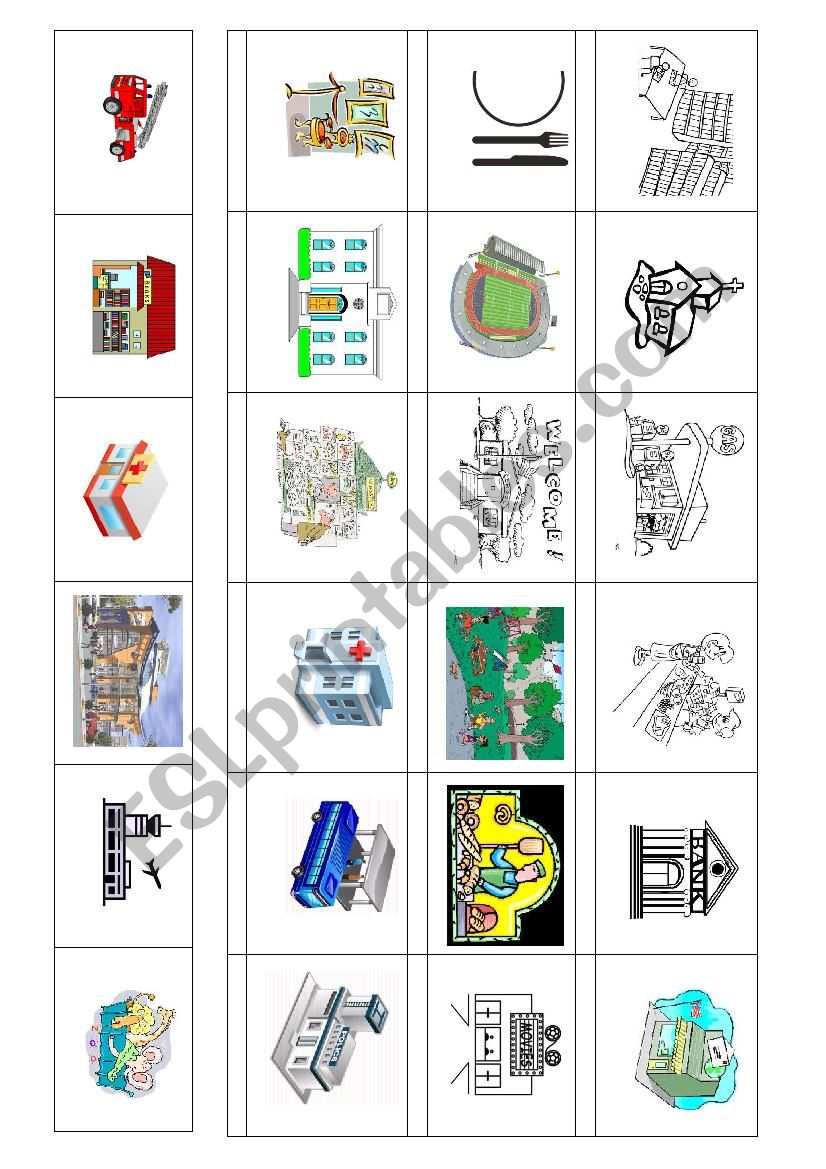 Places in town worksheet