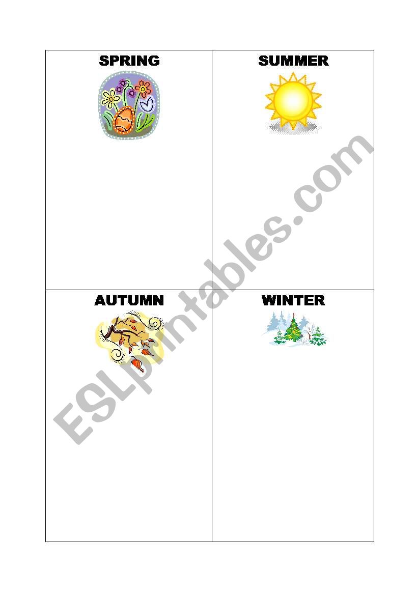 Seasons part 1 worksheet