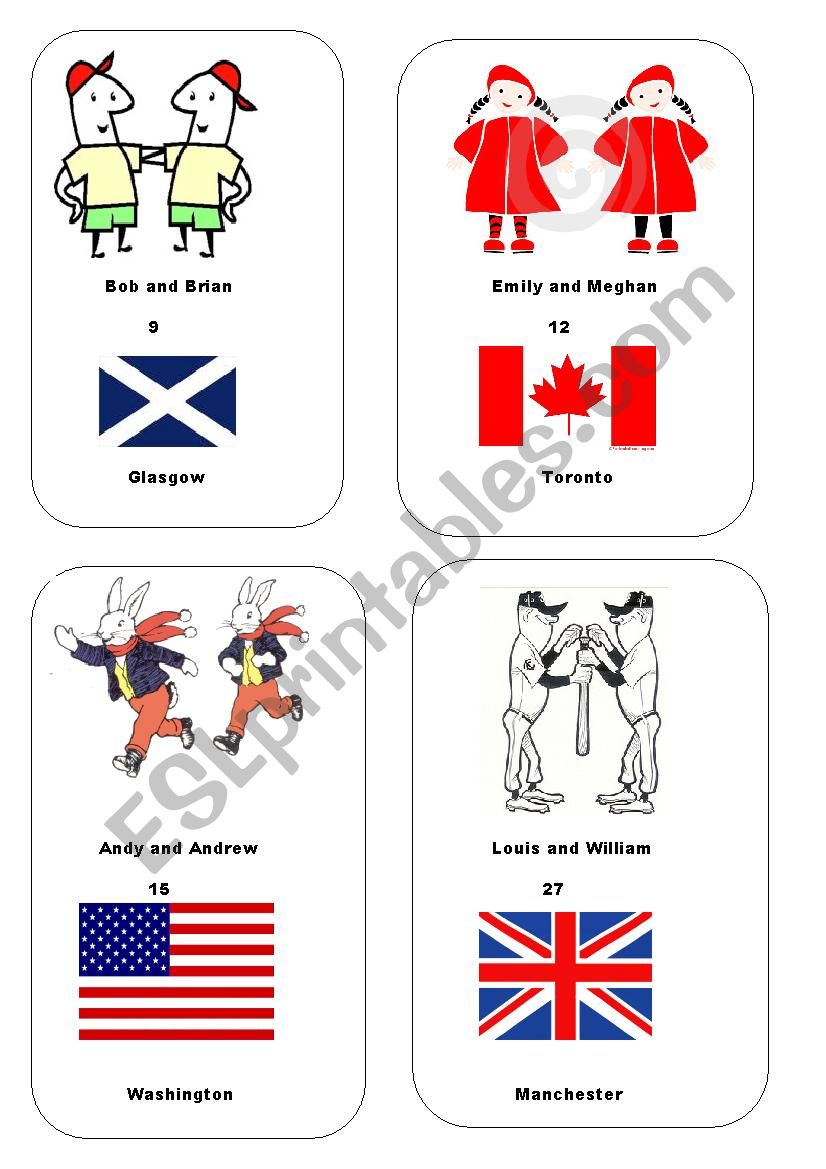 Introduce The Twins ESL Worksheet By Flo England