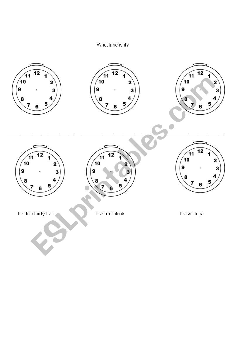 CLOCK worksheet