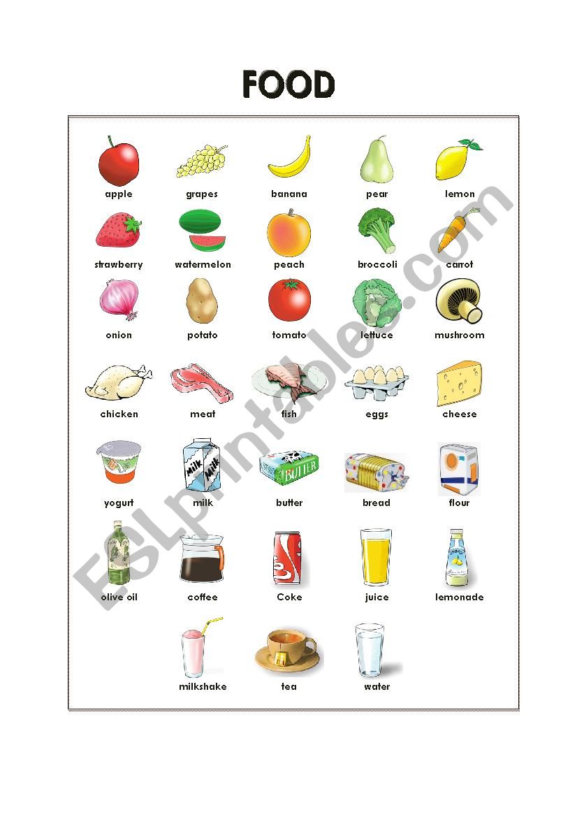 Food - ESL worksheet by cosa2