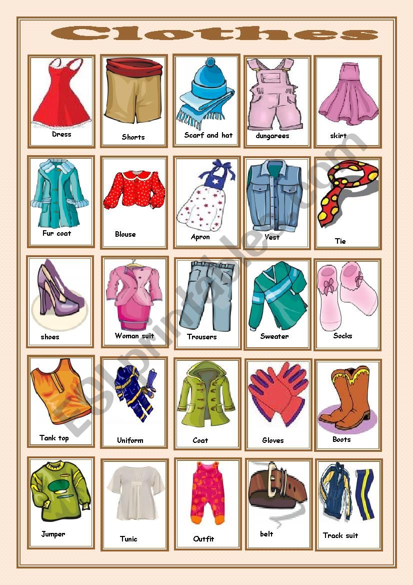 clothes - ESL worksheet by sasuna
