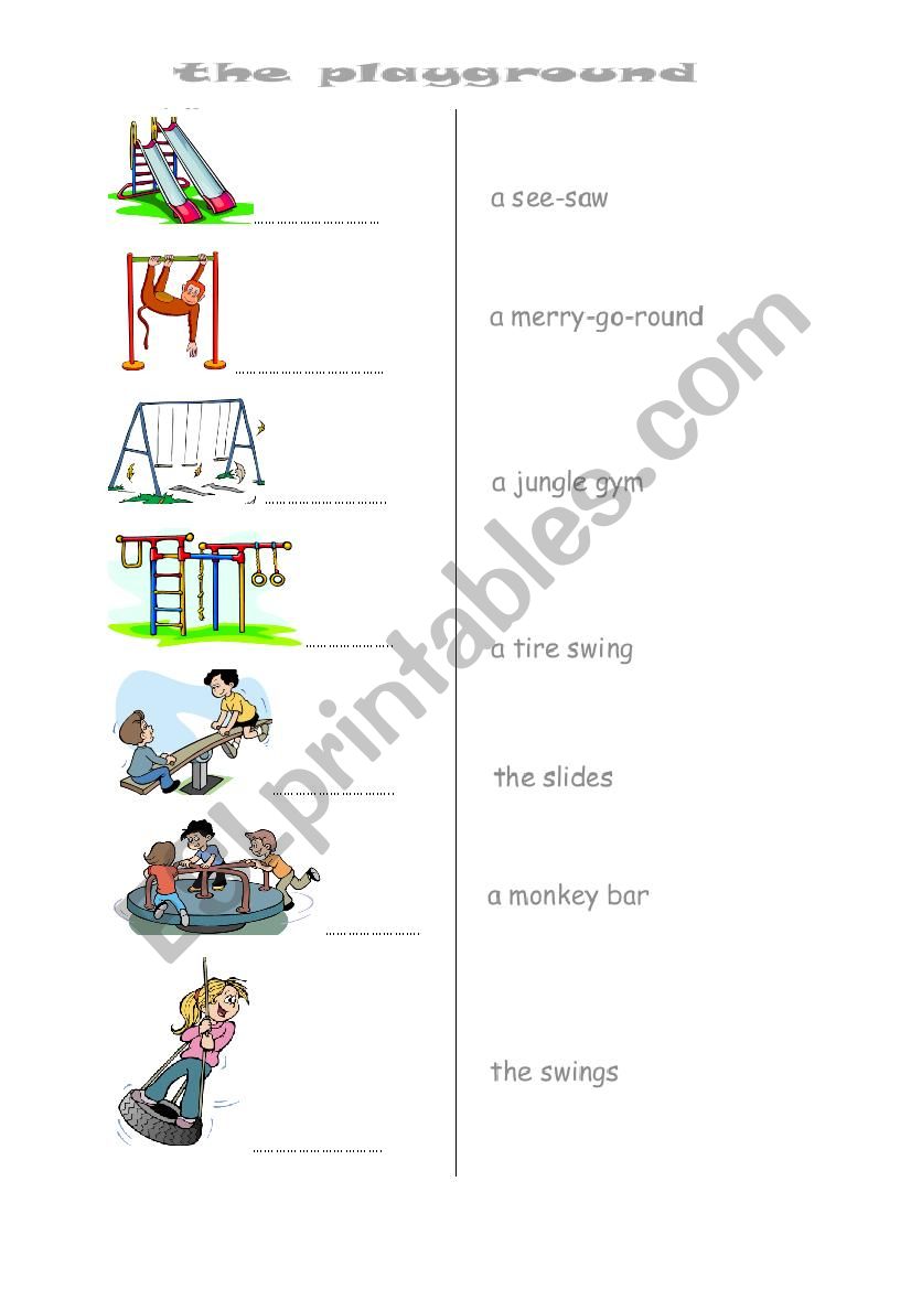 PLAYGROUND - ESL worksheet by icarus88888