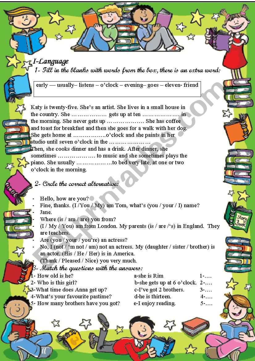 Mid-term English test n°1 for 7th form pupils - ESL worksheet by imen66