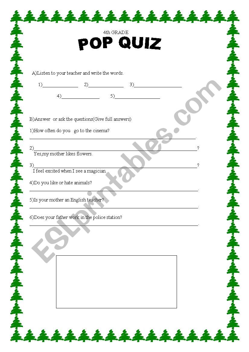 exercises worksheet