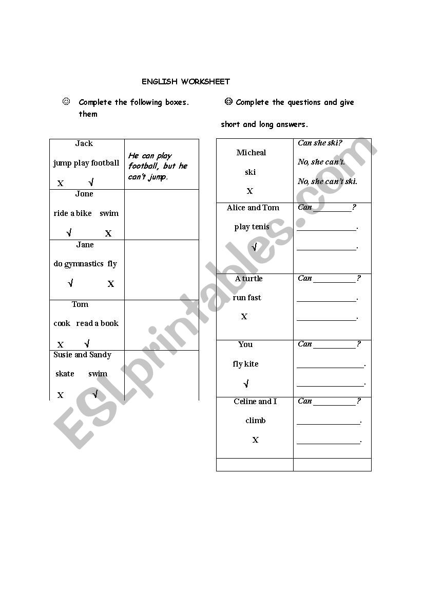 A Simple Worksheet about 