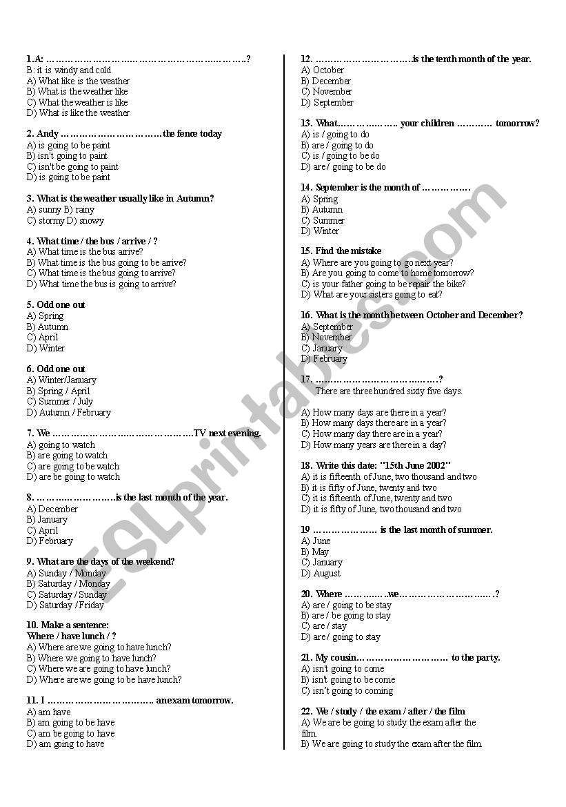 going_to_weather_months worksheet