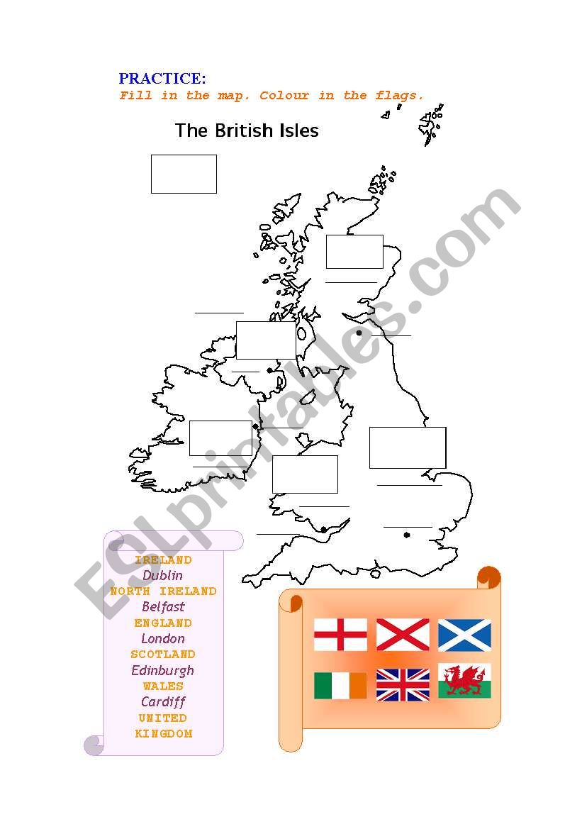 British islands worksheet