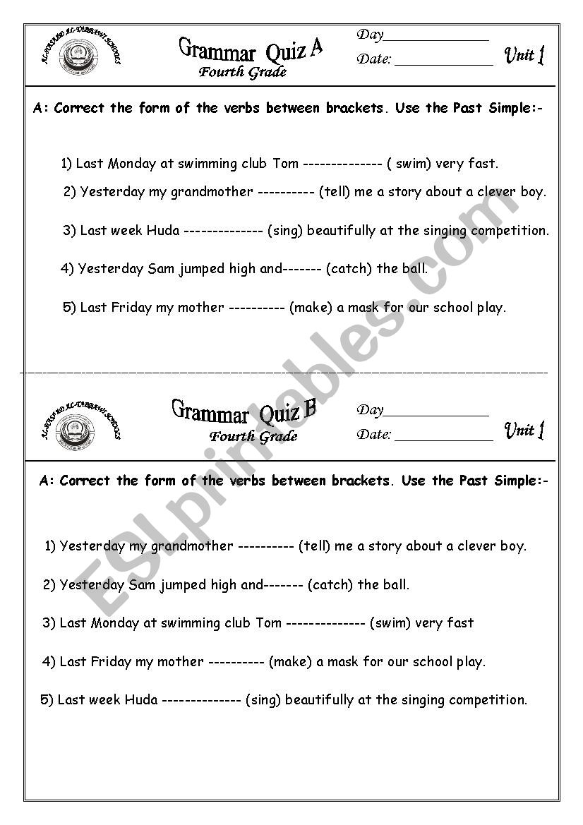 Grammar and vocabulary work sheet