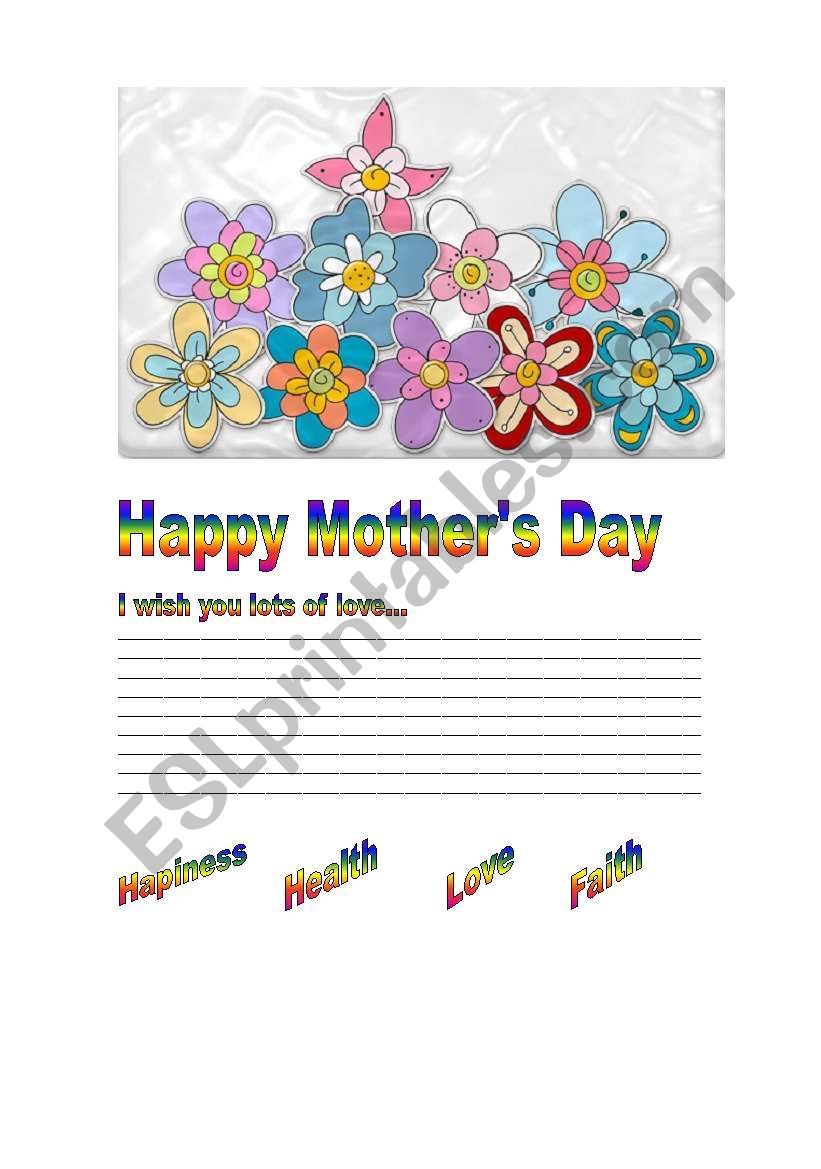 Happy Mother´s - ESL worksheet by danibauer