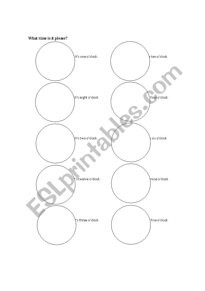 What time is it? worksheet