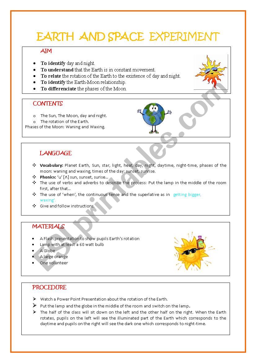 SCIENCE: EARTH AND SPACE worksheet