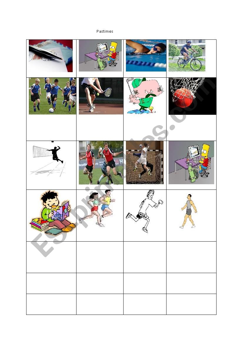 HOBBIES worksheet