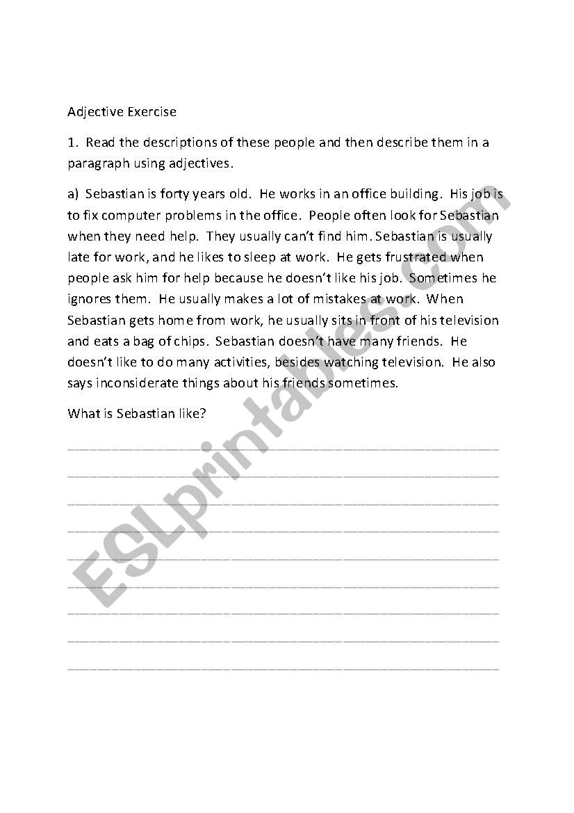 Describing people worksheet