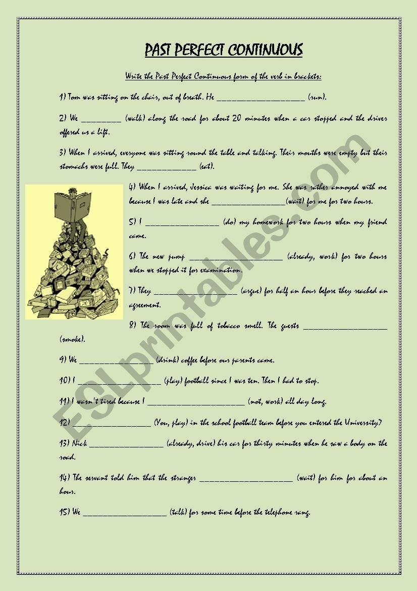 Past Perfect Continuous  worksheet