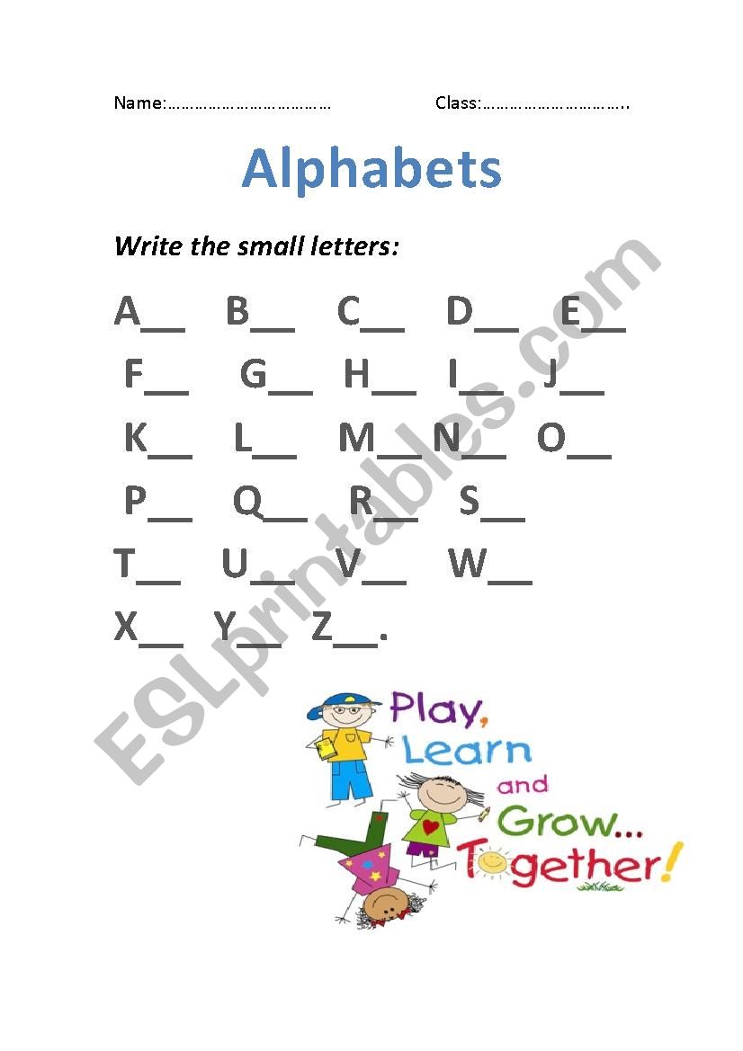 Alphabets - ESL worksheet by charmy_kitty