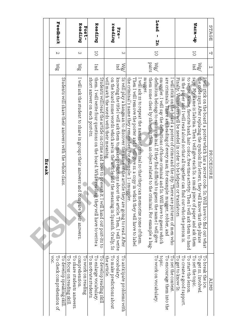 Plan first conditional worksheet