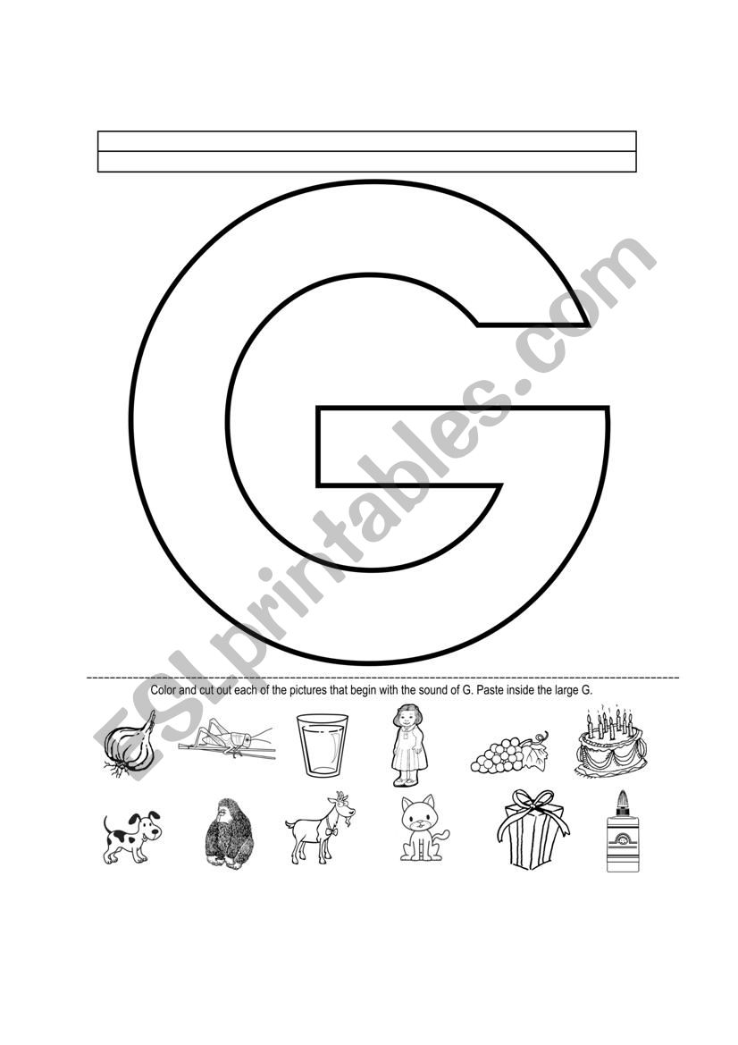 Identifying the initial sound worksheet