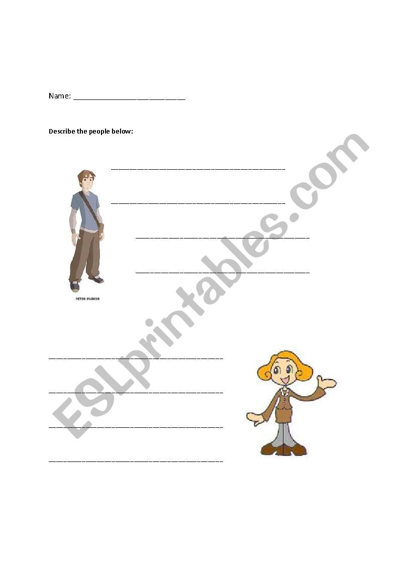 Describe the People worksheet