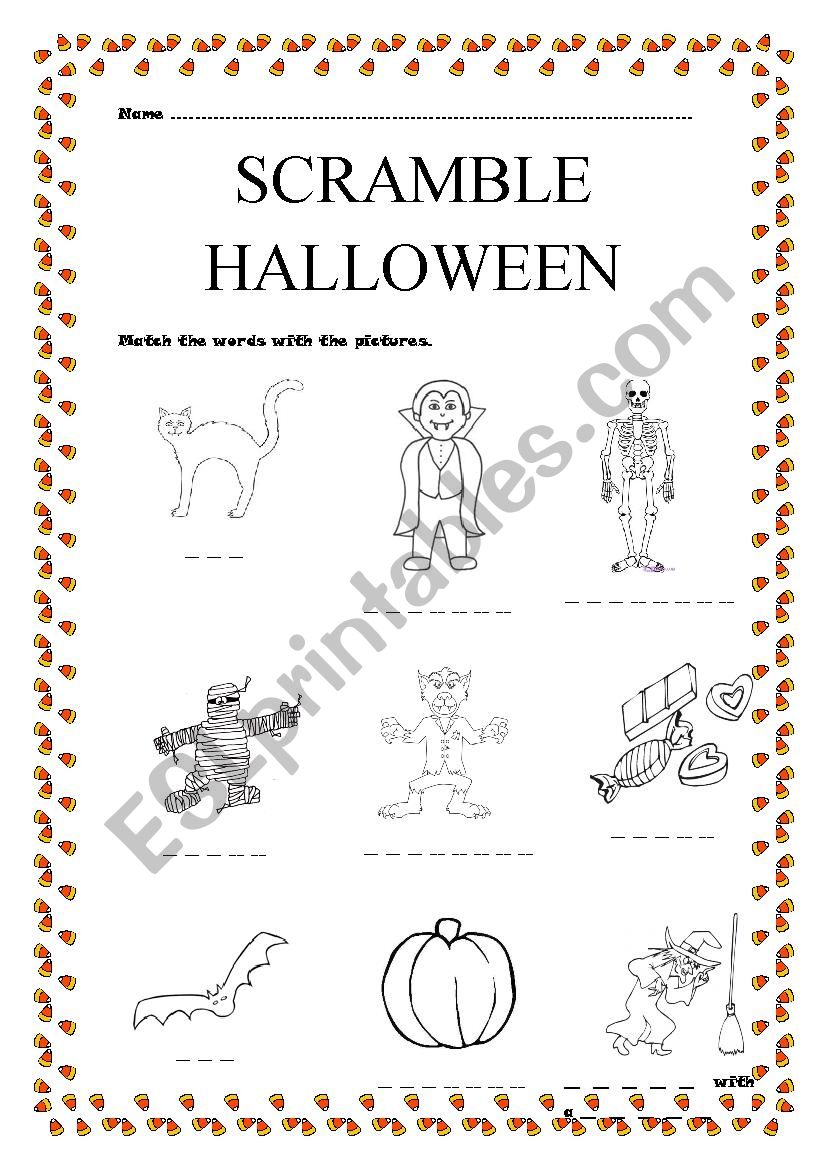 SCRAMBLE HALLOWEEN worksheet