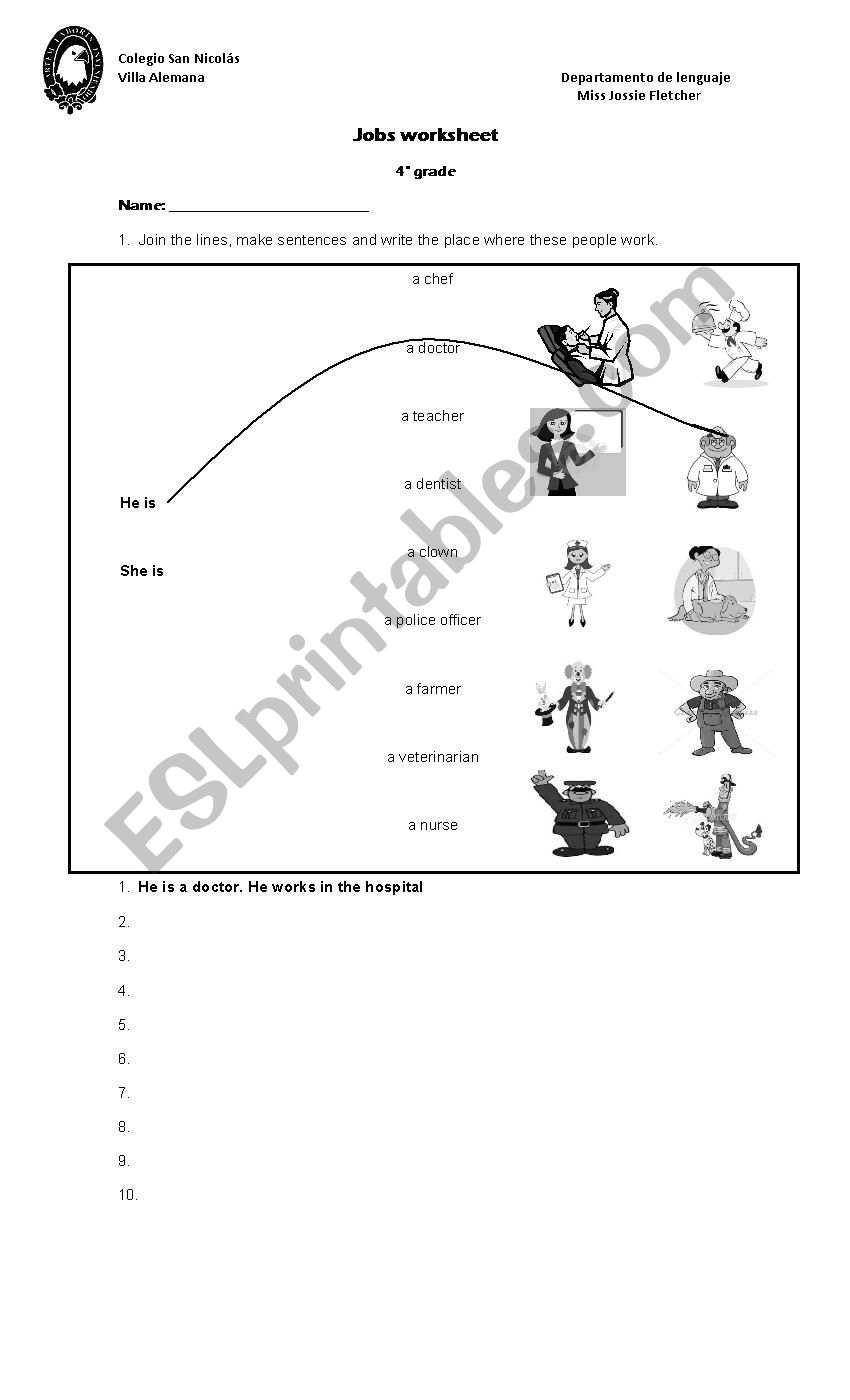 Jobs worksheet