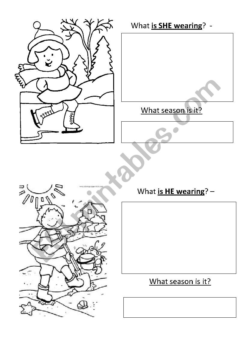 What is he-she wearing? worksheet