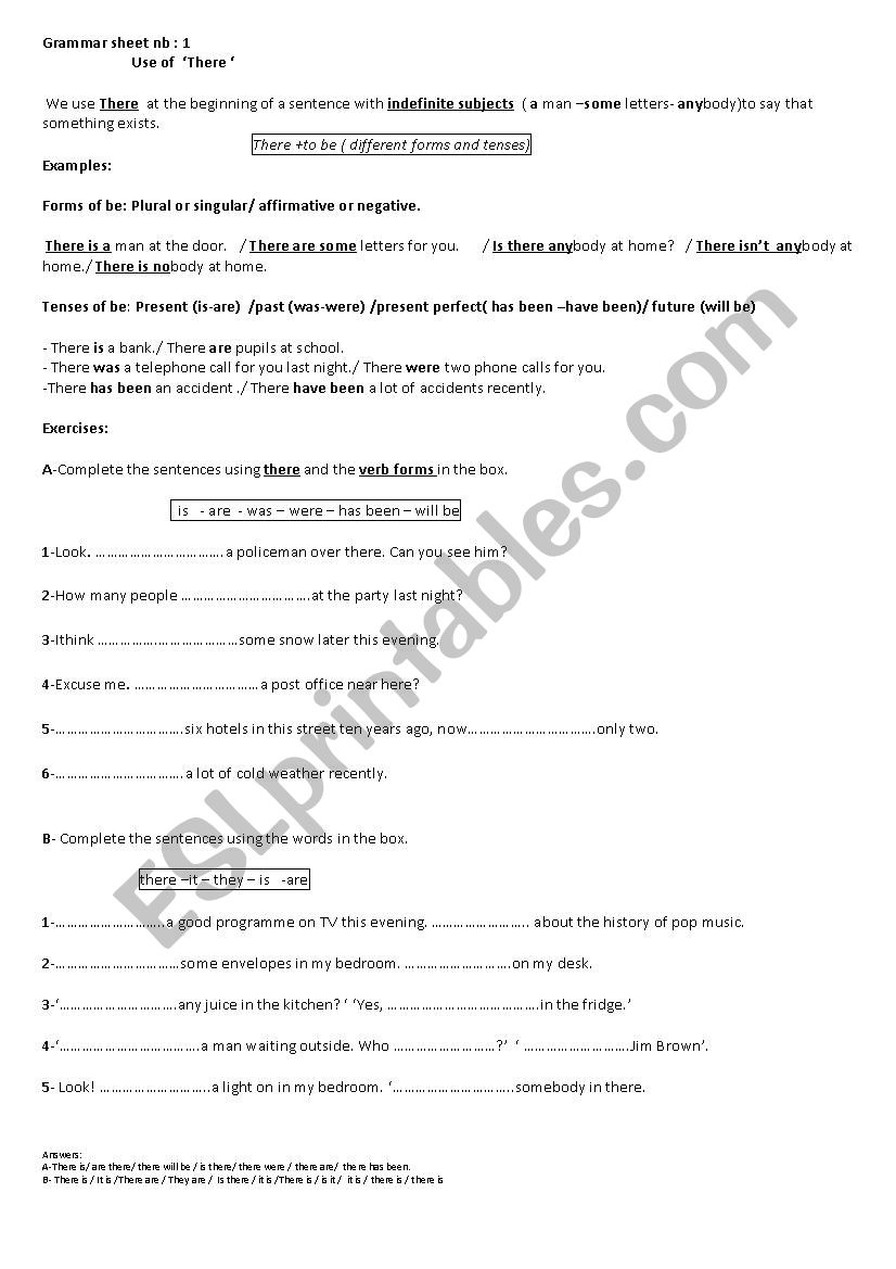 grammar revision worksheet