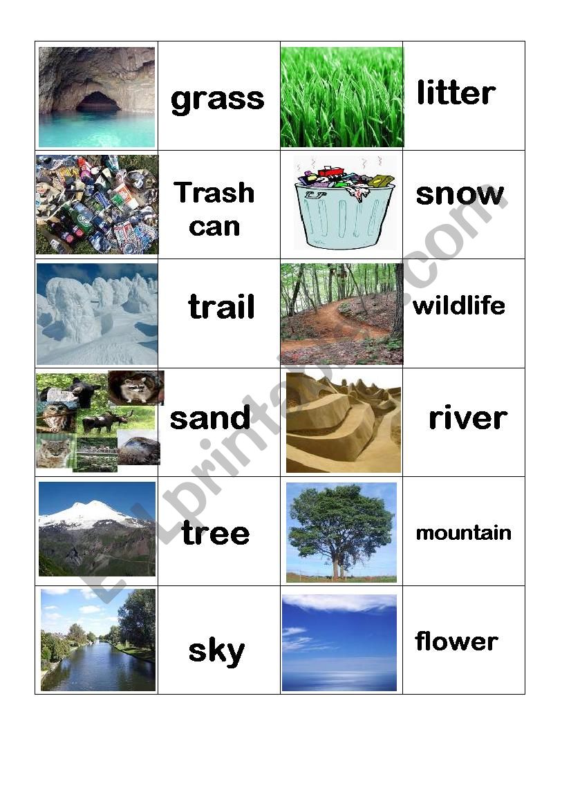 Nature Dominó - ESL worksheet by tiasi