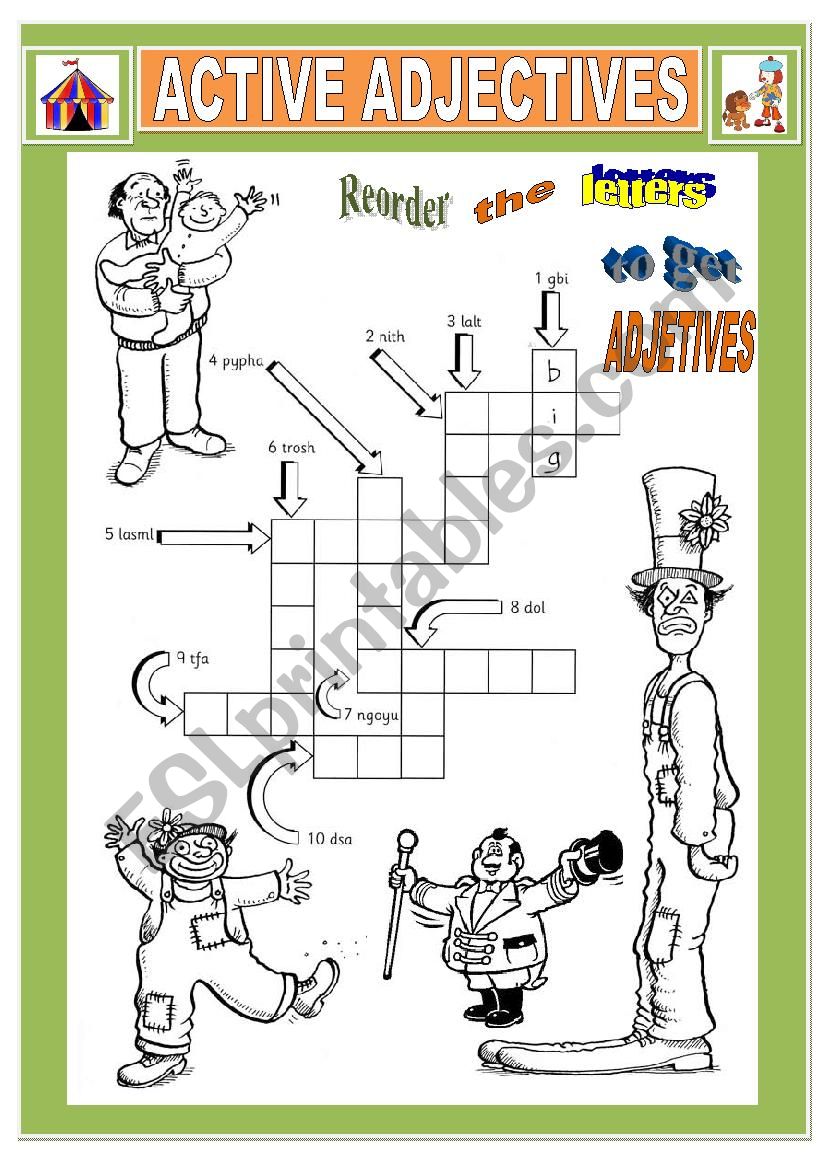 ACTIVE ADJECTIVES worksheet