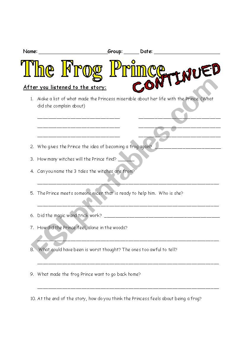 Frog Prince Continued