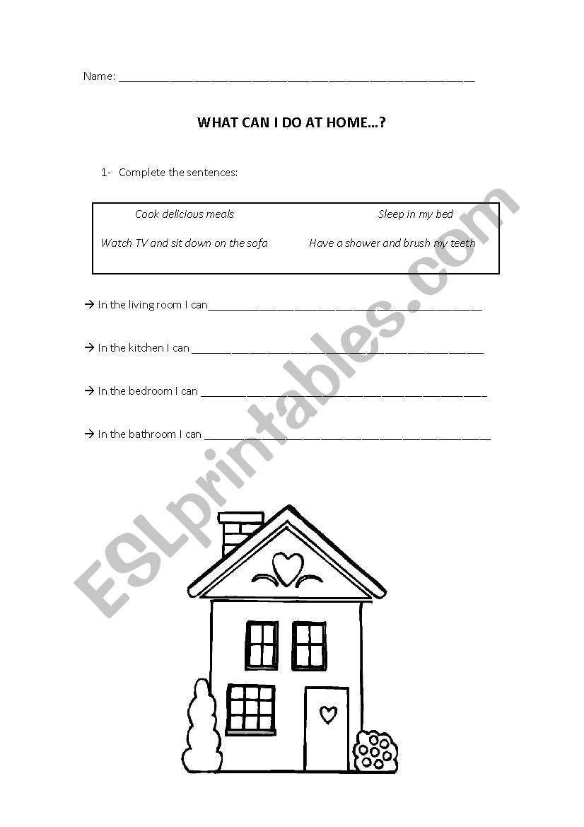 What can I do at home? worksheet