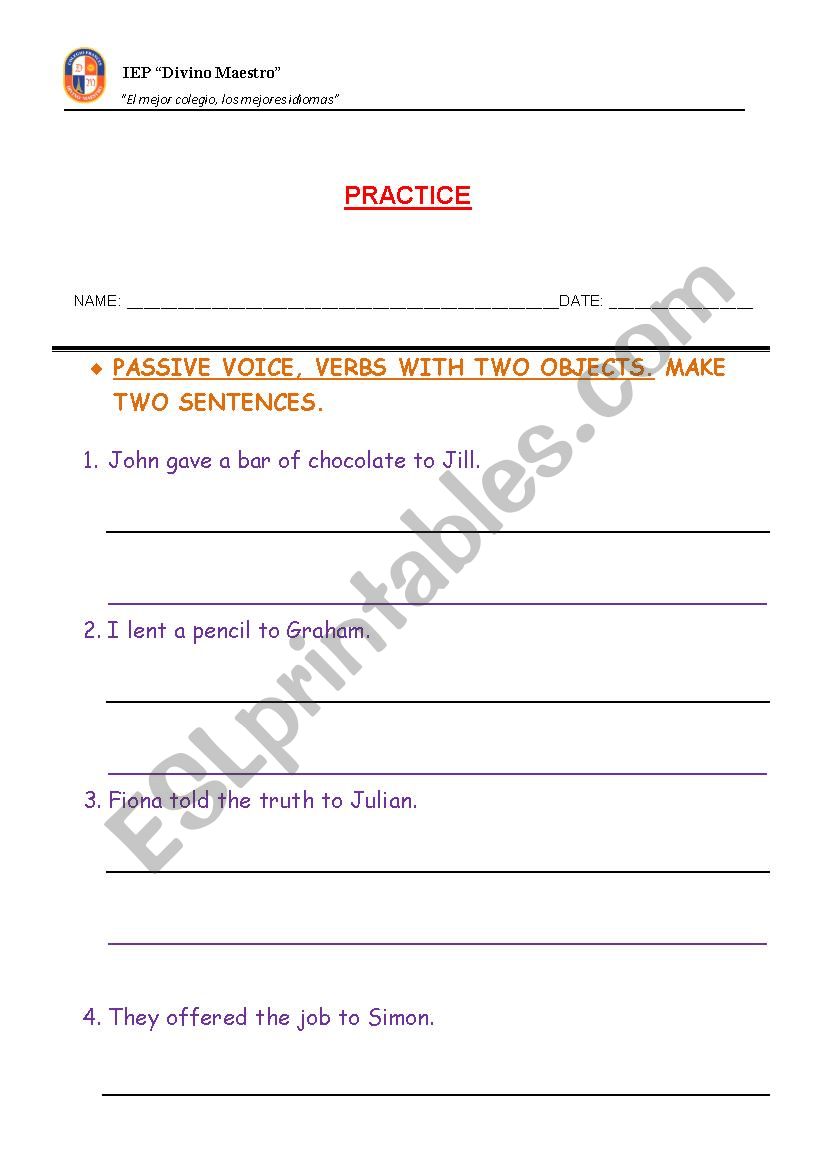 PASSIVE VOICE worksheet