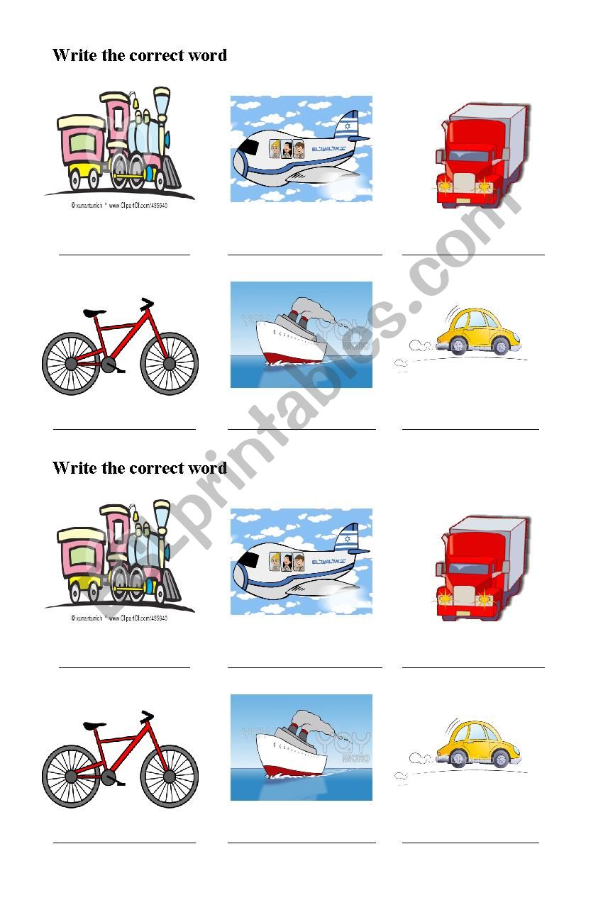 Transports worksheet