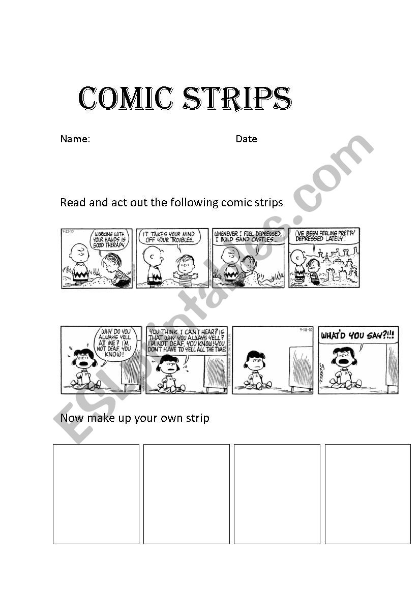 comic worksheet