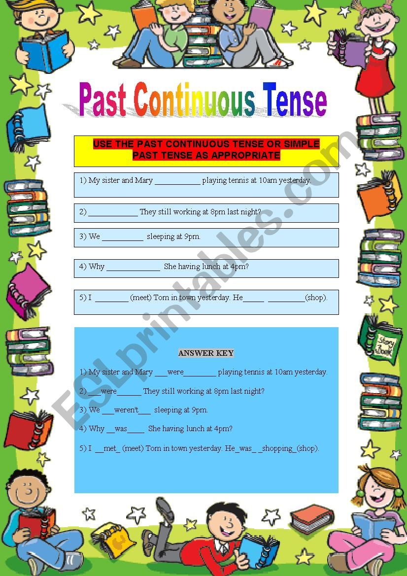 Past Continuous Tense worksheet