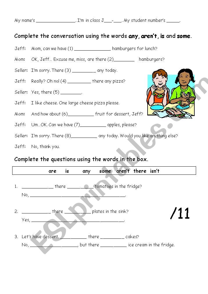 any, aren´t, is, some Worksheet - ESL worksheet by elisemal