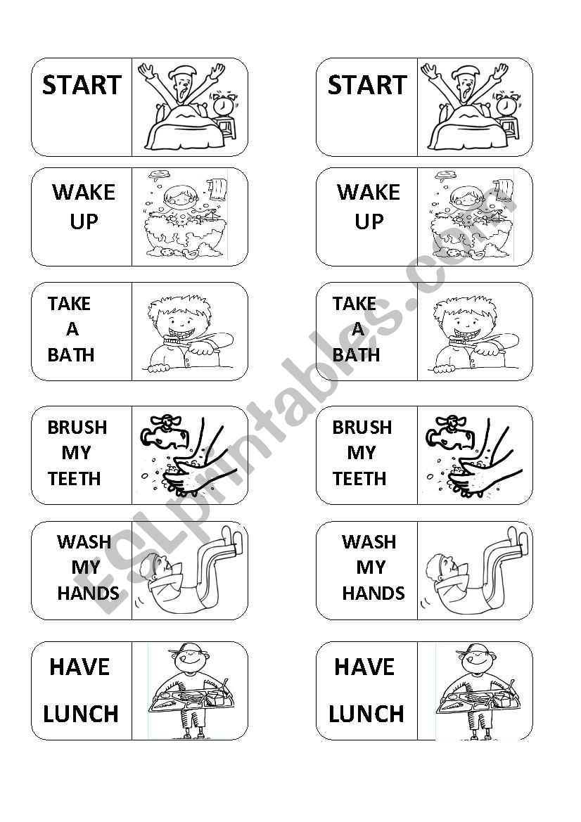 Daily outines domino worksheet