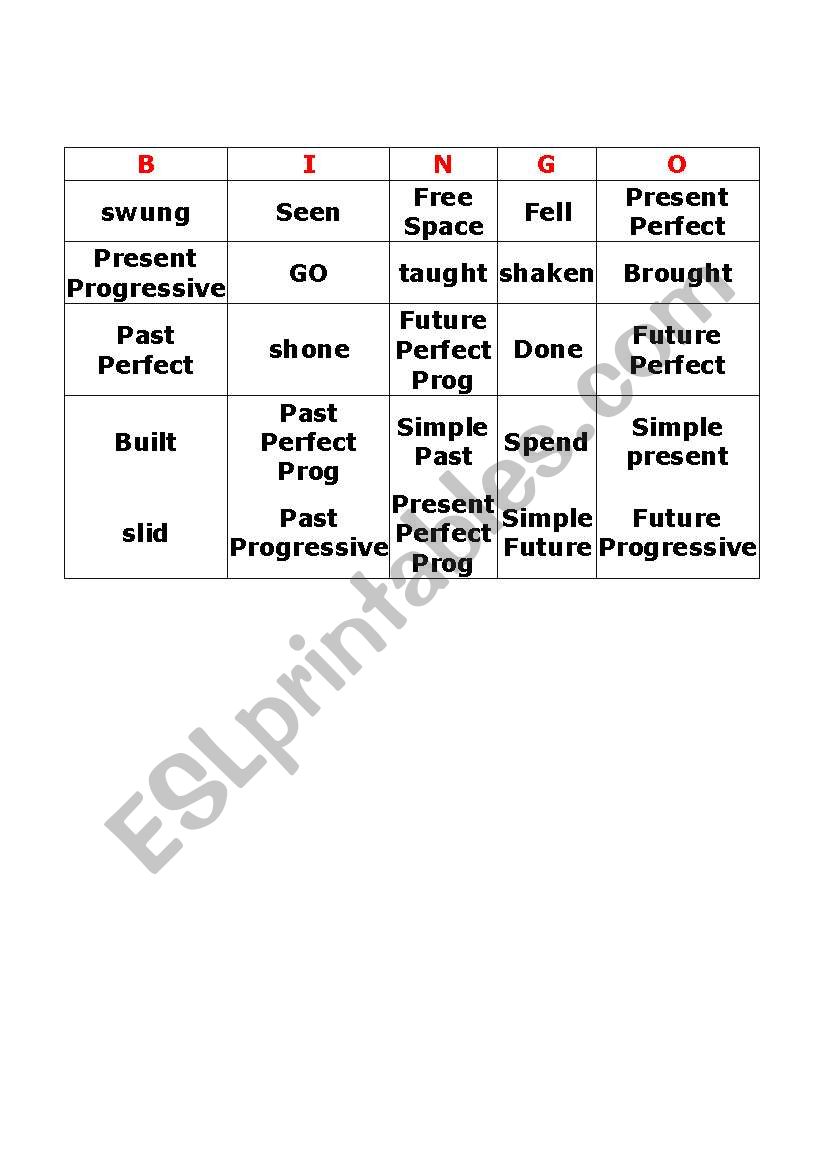 past participle worksheet