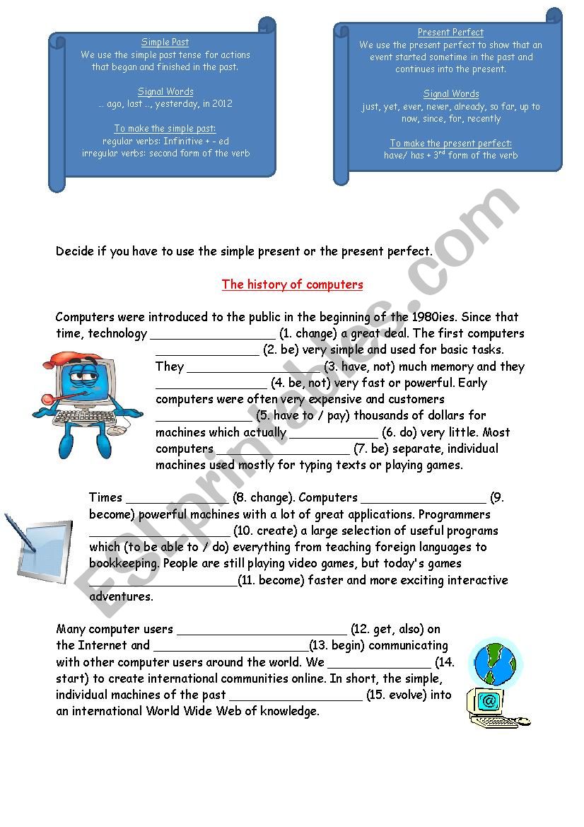 Simple Past - Present Perfect worksheet