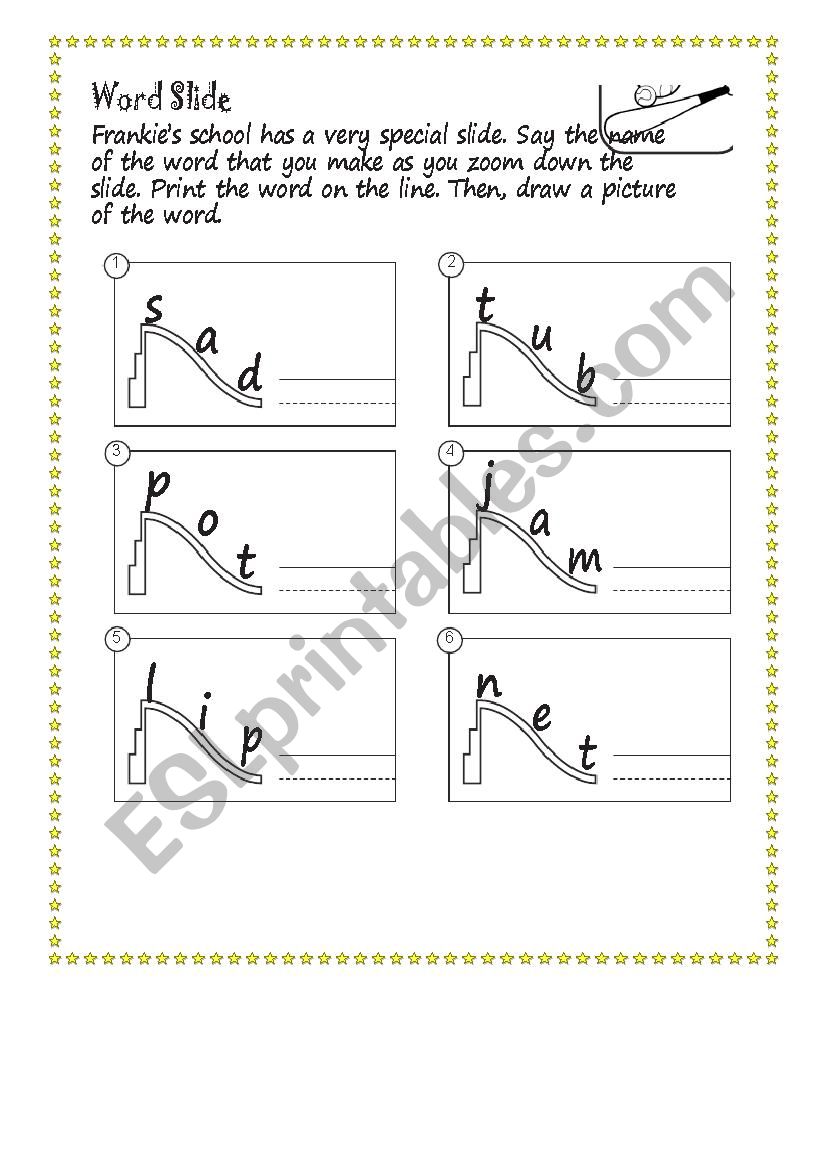 word slide game worksheet