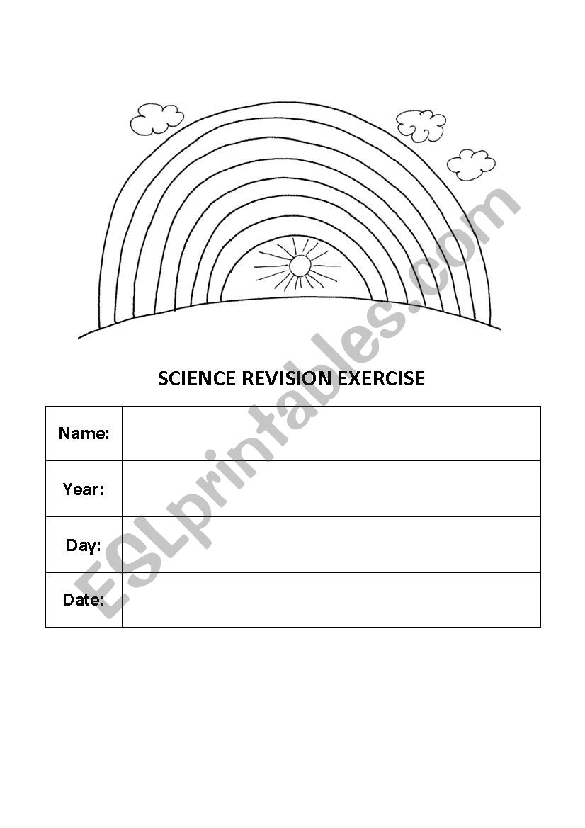 Science Revision Worksheet worksheet
